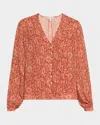 VERONICA BEARD CALVIN PRINTED LONG-SLEEVE BLOUSE