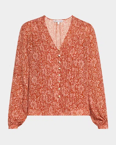 VERONICA BEARD CALVIN PRINTED LONG-SLEEVE BLOUSE