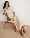 Veronica Beard Cam Drop-waist Midi Shirtdress In Brown