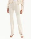 Veronica Beard Cameron Raw Hem Bootcut Jean In Ecru In White