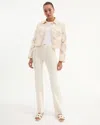 Veronica Beard Cameron Raw Hem Bootcut Jean In Ecru In Neutral