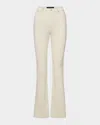 Veronica Beard Cameron Raw Hem Bootcut Jeans In Ecru