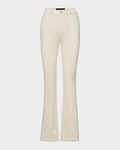Veronica Beard Cameron Raw Hem Bootcut Jeans In Ecru