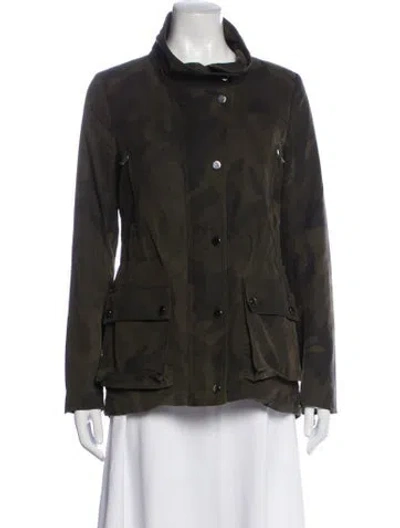 Pre-owned Veronica Beard Camouflage Print Coat In Green
