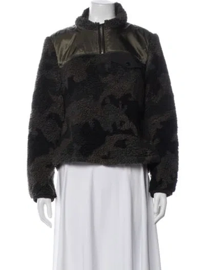 Pre-owned Veronica Beard Camouflage Print Jacket In Green