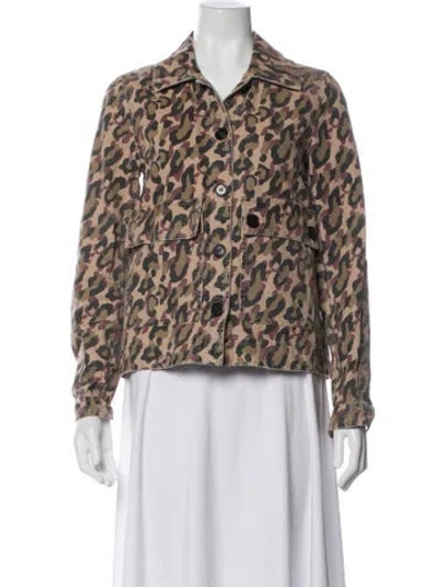Pre-owned Veronica Beard Camouflage Print Jacket In Neutral