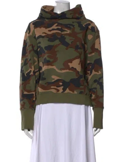 Pre-owned Veronica Beard Camouflage Print Mock Neck Sweatshirt In Multi