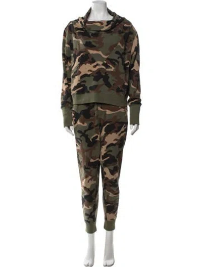 Pre-owned Veronica Beard Camouflage Print Pantsuit In Green