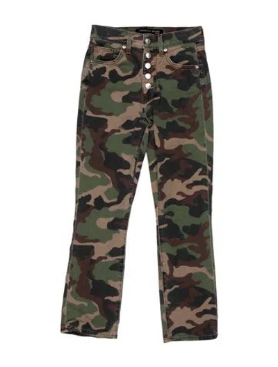 Pre-owned Veronica Beard Camouflage Print Skinny Leg Pants In Green