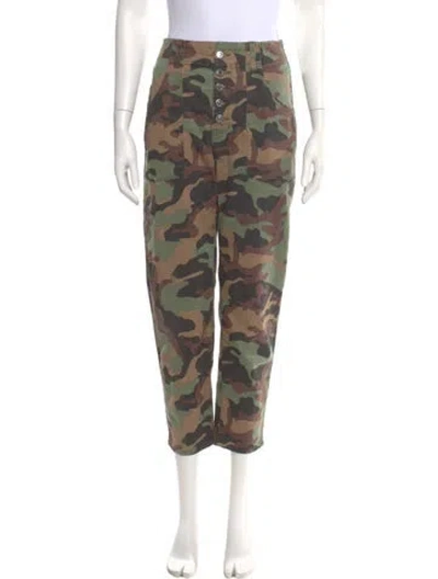 Pre-owned Veronica Beard Camouflage Print Straight Leg Pants In Brown