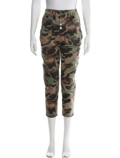 Pre-owned Veronica Beard Camouflage Print Straight Leg Pants In White