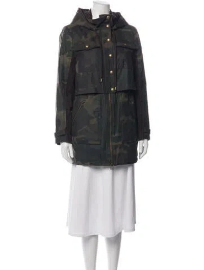 Pre-owned Veronica Beard Camouflage Print Utility Jacket In Green