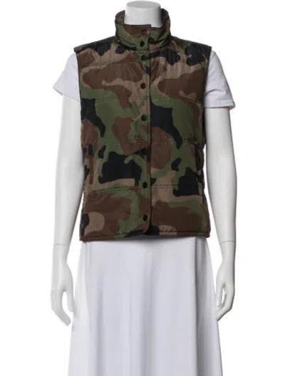 Pre-owned Veronica Beard Camouflage Print Vest In Green