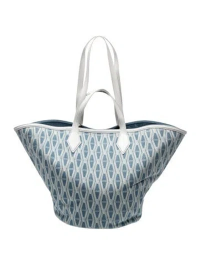 Pre-owned Veronica Beard Canvas Bucket Bag In Blue