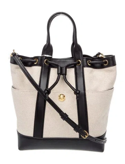 Pre-owned Veronica Beard Canvas Bucket Bag W/ Tags In Black/neutrals