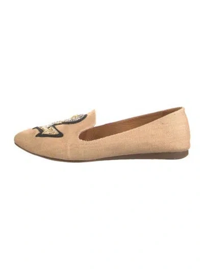 Pre-owned Veronica Beard Canvas Graphic Print Loafers