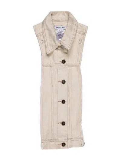 Pre-owned Veronica Beard Canvas Printed Infinity Scarf In Neutral