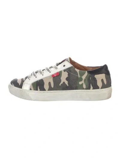 Pre-owned Veronica Beard Canvas Printed Sneakers In Green
