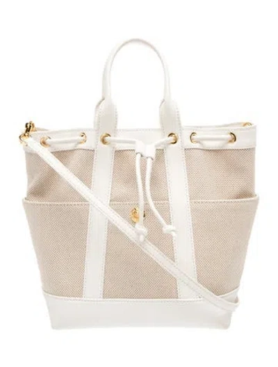 Pre-owned Veronica Beard Canvas Shoulder Bag In Neutral