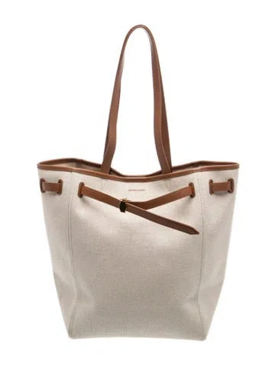 Pre-owned Veronica Beard Canvas Shoulder Bag In Neutral