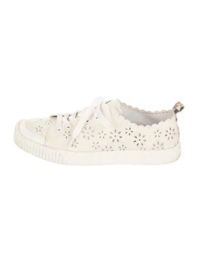 Pre-owned Veronica Beard Canvas Sneakers In White