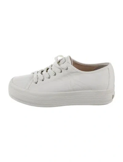 Pre-owned Veronica Beard Canvas Sneakers In White