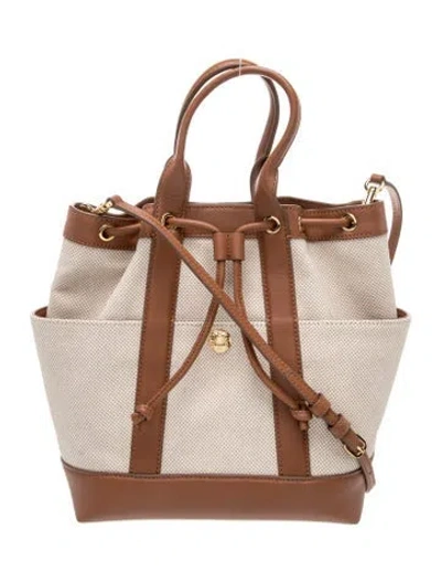 Pre-owned Veronica Beard Canvas Top Handle Bag In Neutral
