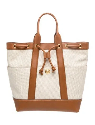 Pre-owned Veronica Beard Canvas Top Handle Bag In Neutral