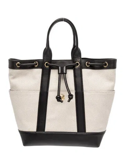 Pre-owned Veronica Beard Canvas Top Handle Bag In Neutral
