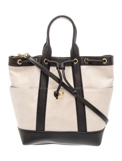 Pre-owned Veronica Beard Canvas Top Handle Bag In Neutrals