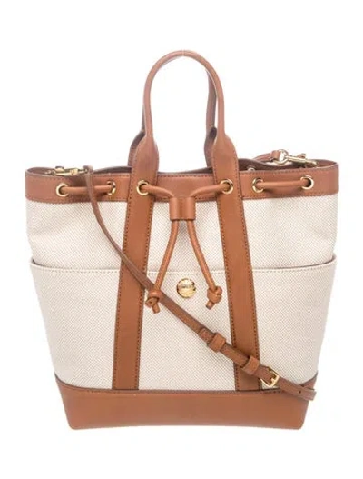Pre-owned Veronica Beard Canvas Top Handle Bag In Neutrals