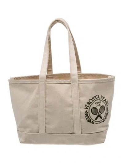 Pre-owned Veronica Beard Canvas Tote In Neutrals
