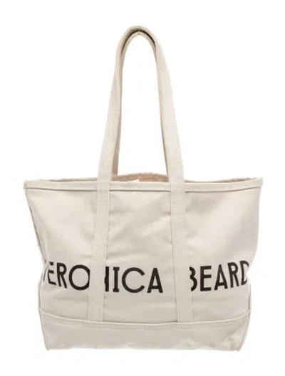 Pre-owned Veronica Beard Canvas Tote In Neutrals