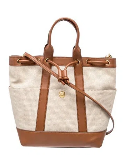 Pre-owned Veronica Beard Canvas Tote In Neutrals