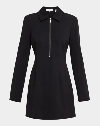 Veronica Beard Capelle Half-zip Mini Dress In Black