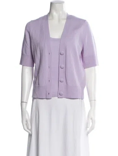 Pre-owned Veronica Beard Cardigan Set Cashmere Sweater In Purple