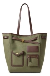 Veronica Beard Cargo Canvas Dash Tote In Green