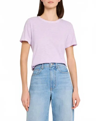 Veronica Beard Carla Cotton Crewneck Tee In Soft Lilac In Animal Print