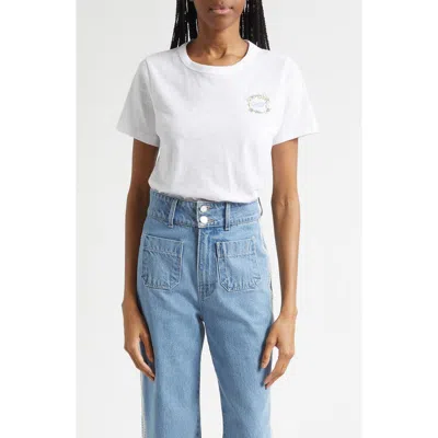 Veronica Beard Carla Embroidered T-shirt In White