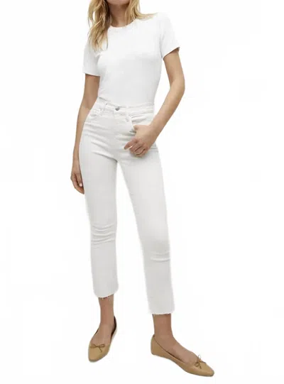 Veronica Beard Carley Kick Flare Raw Hem In White