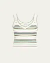 Veronica Beard Carlin Striped Ribbed-knit Tank In Multi