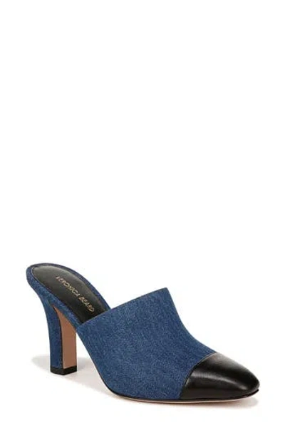 Veronica Beard Carlotta Cap Toe Mule In Black/mountain Blue