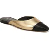 Veronica Beard Carlotta Flat In Black/gold