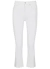Veronica Beard Carly Cropped Kick-flare Jeans In White