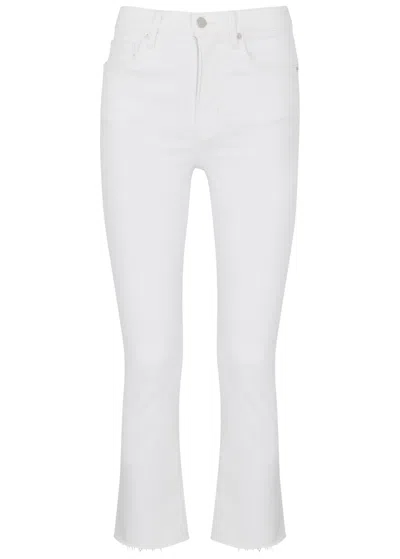 Veronica Beard Carly Cropped Kick-flare Jeans In White