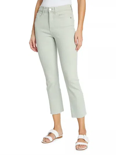 Veronica Beard Carly Hoch Sitzende Cropped Kick-flare-jeans In Salbeigrün