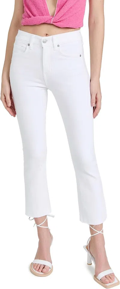Veronica Beard Carly Kick Flare Raw Hem Jeans In White