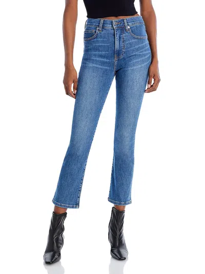 Veronica Beard Carly Womens Solid Denim Flared Jeans In Blue