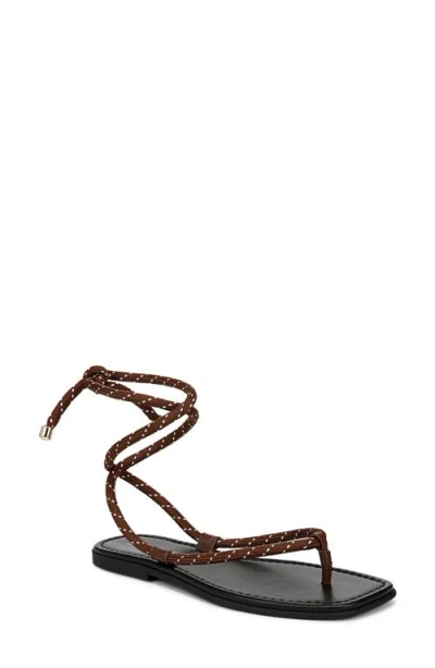 Veronica Beard Carmina Ankle Wrap Sandal In Brown