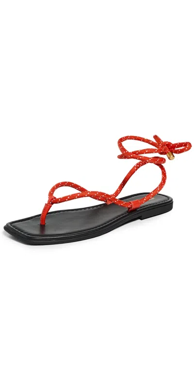Veronica Beard Carmina Cord Sandal In Red